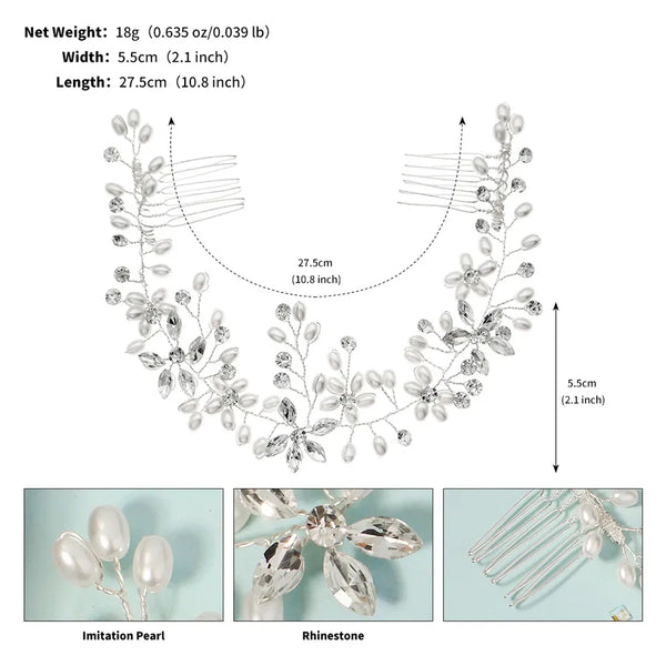 Rhinestone Artificial Pearl Headband | Rhinestone