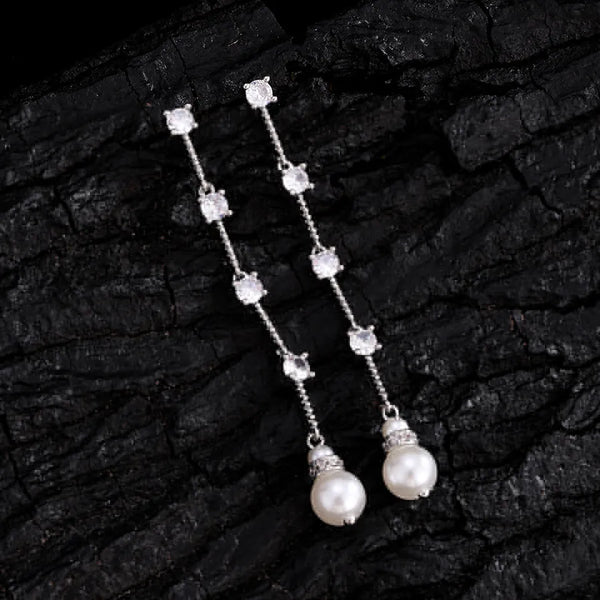 White Artificial Pearl Earrings | Copper