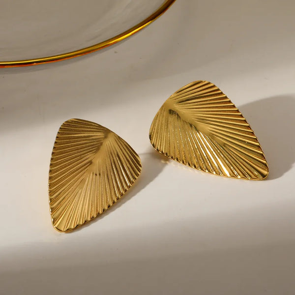 Leaf Stud Earrings | Stainless Steel
