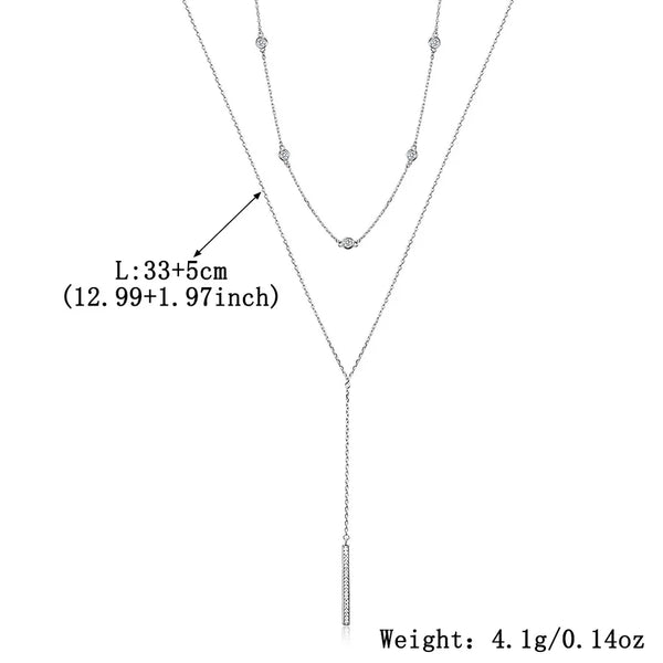 White Zircon Necklace | 925 Sterling Silver