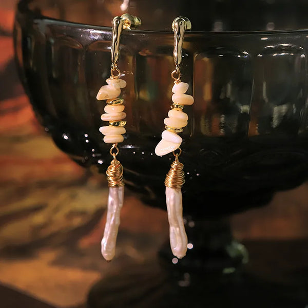 Layered Freshwater Pearl Stud Earrings | 925 Sterling Silver
