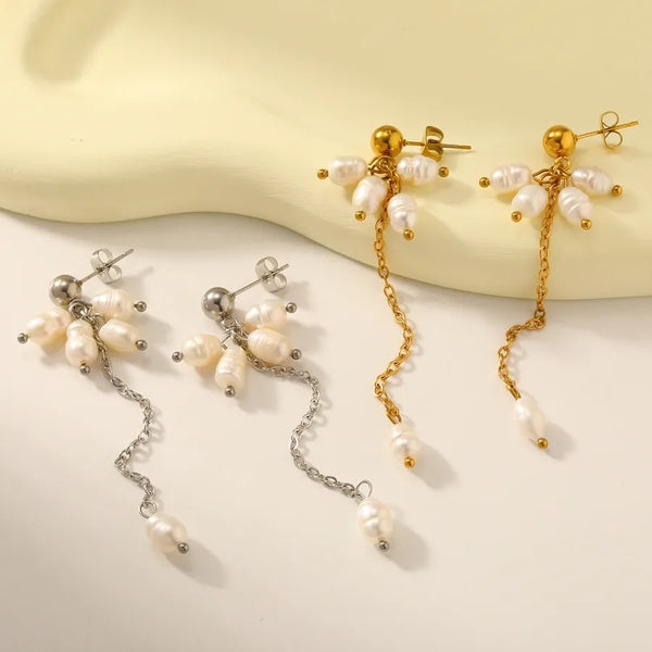 Freshwater Pearl Stud Earrings | Stainless Steel