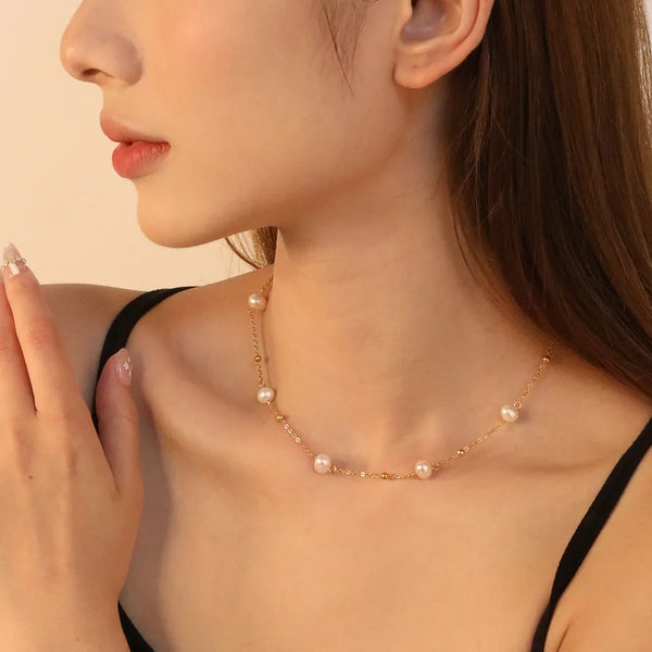 Freshwater Pearl Necklace | Stainless Steel