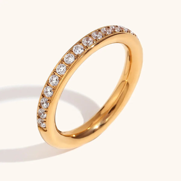 Zircon Rhinestone Ring | Stainless Steel