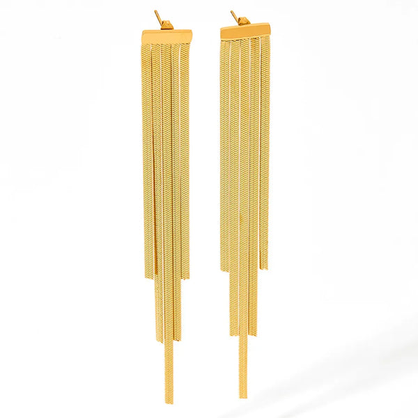 White Tassel Drop Earrings | Stainless Steel
