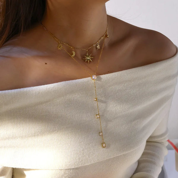 Vacuum Zircon Necklace | Stainless Steel