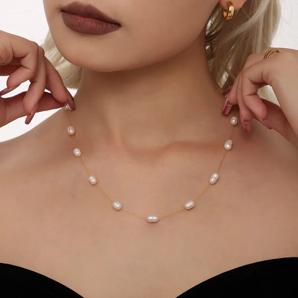 Freshwater Pearl Necklace | Stainless Steel