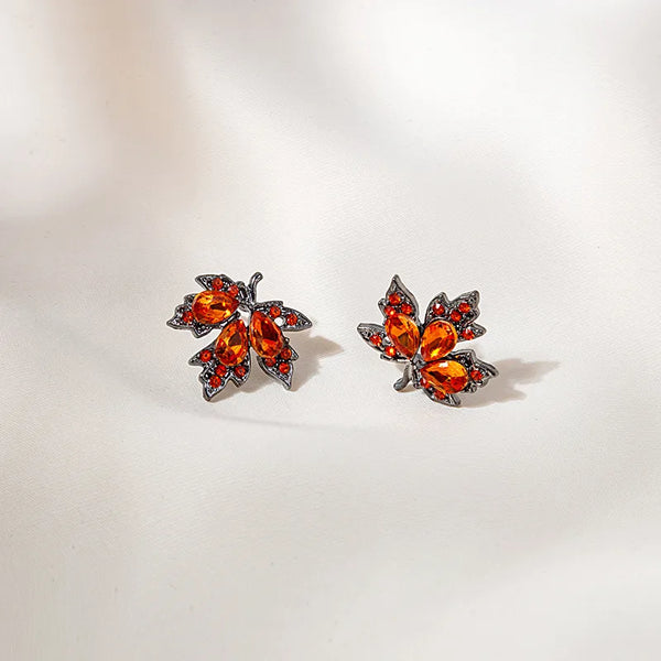 Red Floral Earrings | Alloy