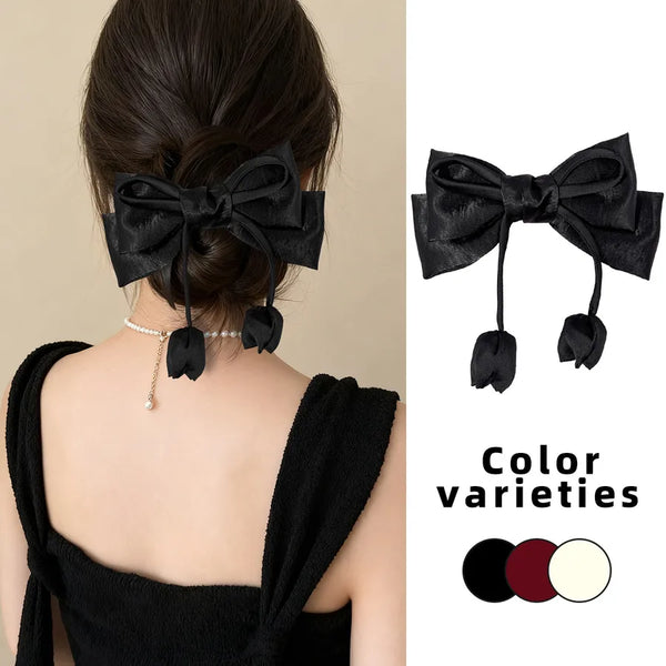 Tassel Floral Hair Clip | satin