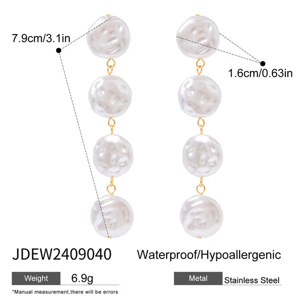 Gold-Plated Geometric Drop Earrings | Stainless Steel