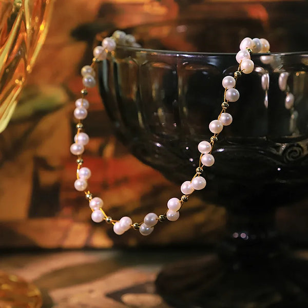 Freshwater Pearl Choker Necklace | 925 Sterling Silver