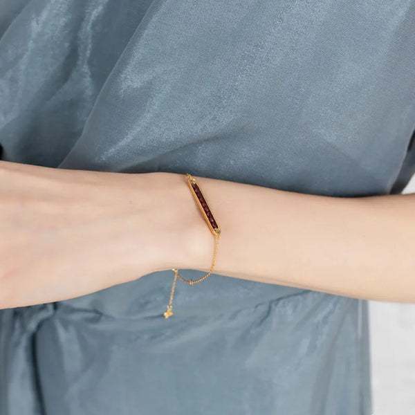 Red Geometric Bracelet | 925 Sterling Silver