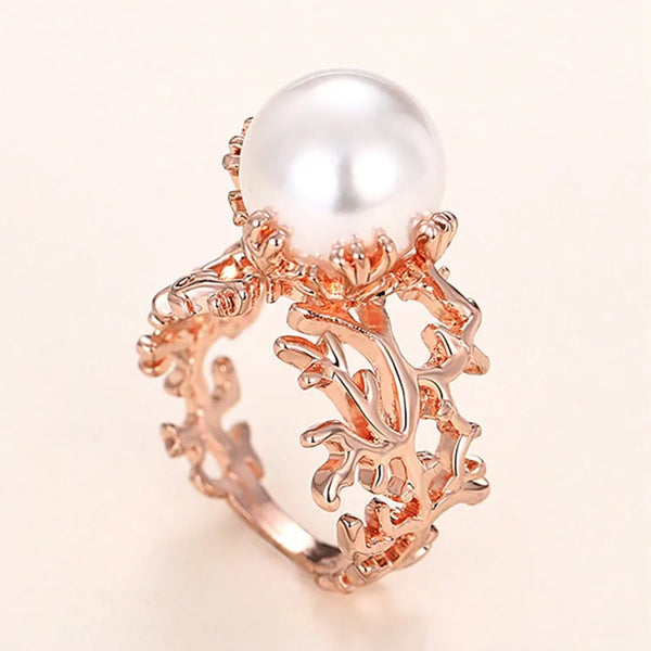 Dimensional Floral Ring | Copper