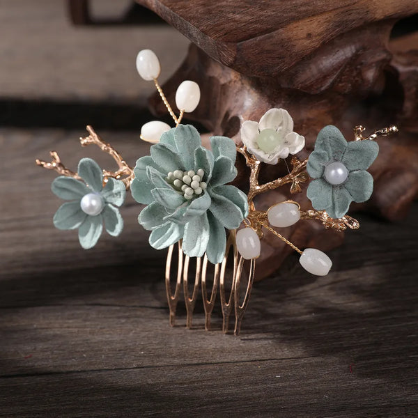 Sweet Floral Hair Comb Headband | Alloy