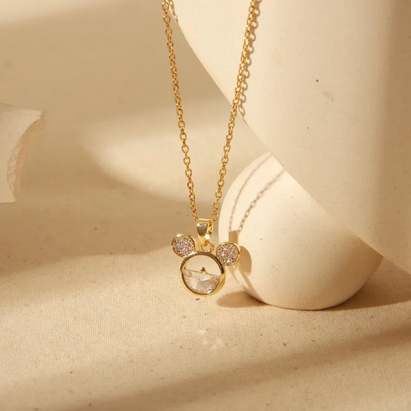 Pink Zircon Necklace | Stainless Steel