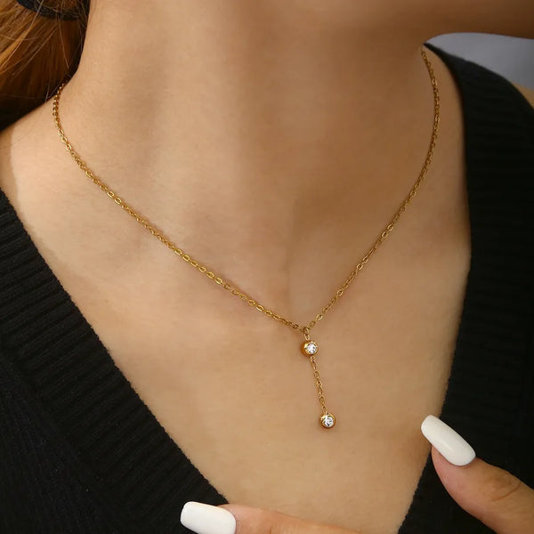 Finish Zircon Necklace | Stainless Steel