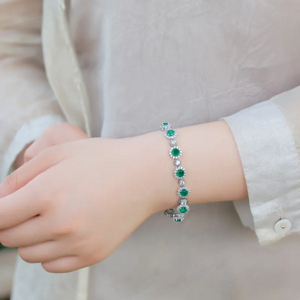White Geometric Bracelet | 925 Sterling Silver