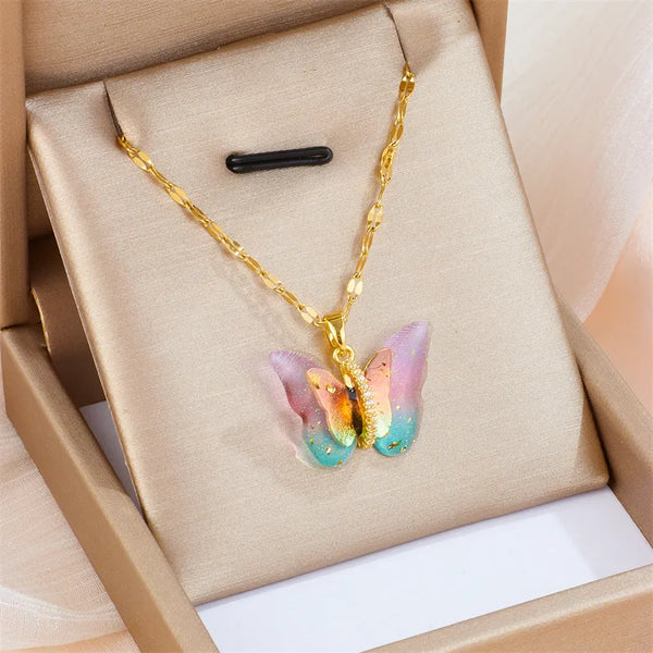 Sweet Butterfly Pendant Necklace | Stainless Steel