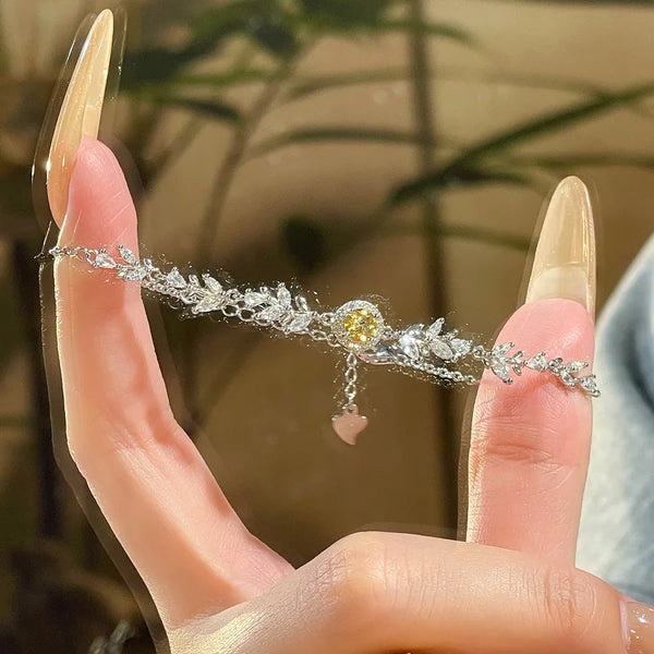 Natural Stone Floral Bracelet | 925 Sterling Silver
