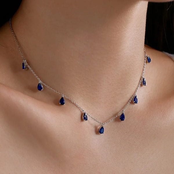 Inlay Zircon Pendant Necklace | 925 Sterling Silver