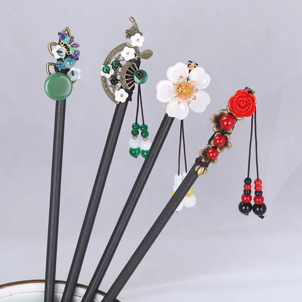 Tassel Hair Clip | Wood