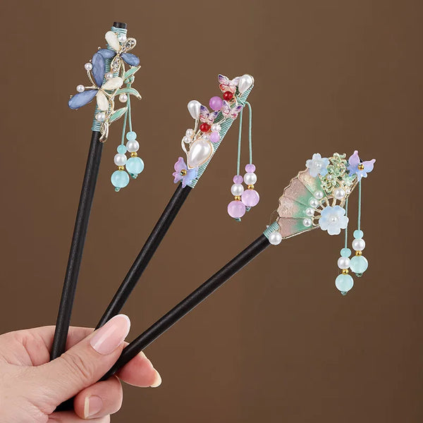 Dyed Floral Hairpin Headband | Wood