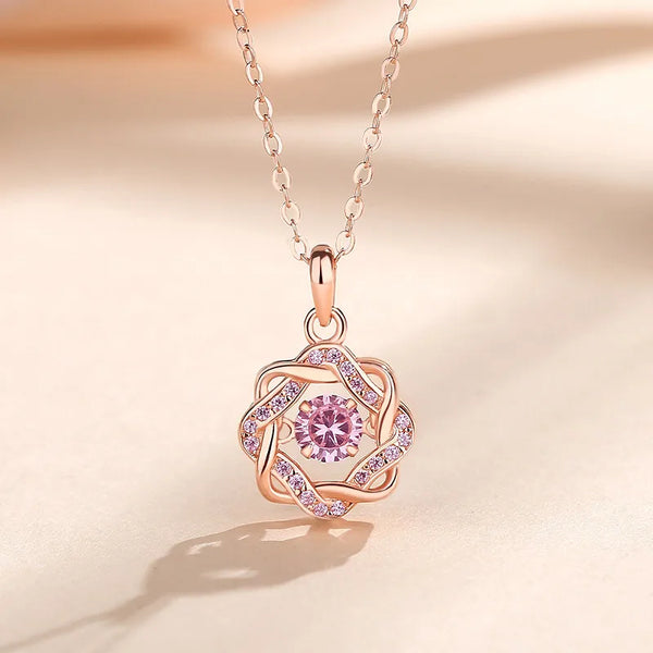 Zircon Floral Pendant Necklace | 925 Sterling Silver