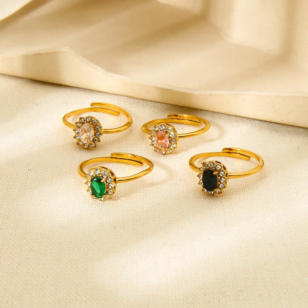 Light Zircon Ring | Stainless Steel