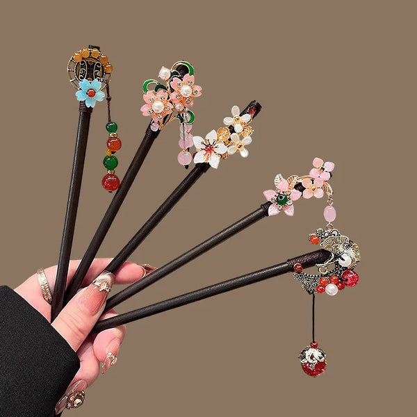 Wooden Floral Hairpin Headband | Alloy
