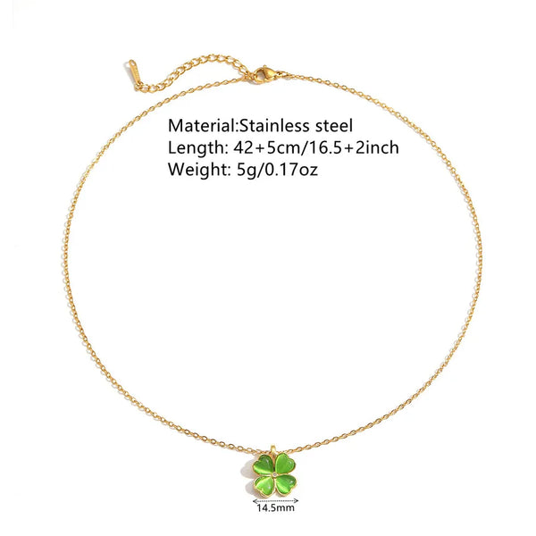 Heart Cat's Eye Necklace | Stainless Steel