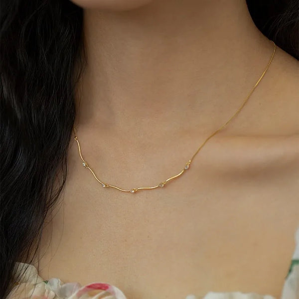 Waves Zircon Necklace | 925 Sterling Silver