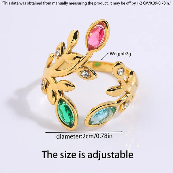 Open Band Zircon Ring | Stainless Steel