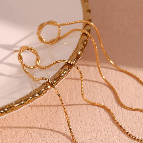 Gold-Plated Drop Earrings | Stainless Steel