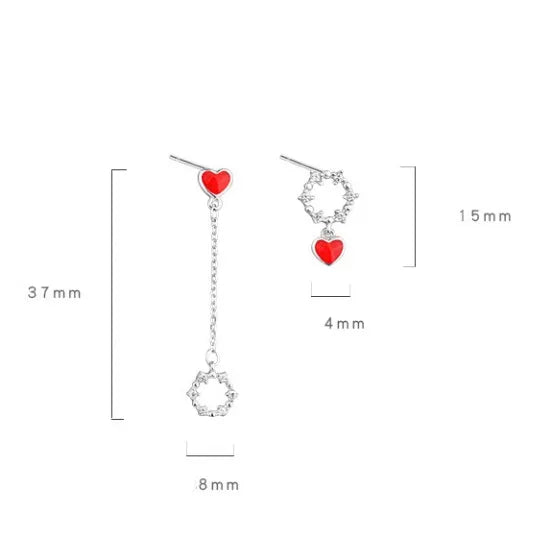 Heart Drop Earrings | 925 Sterling Silver