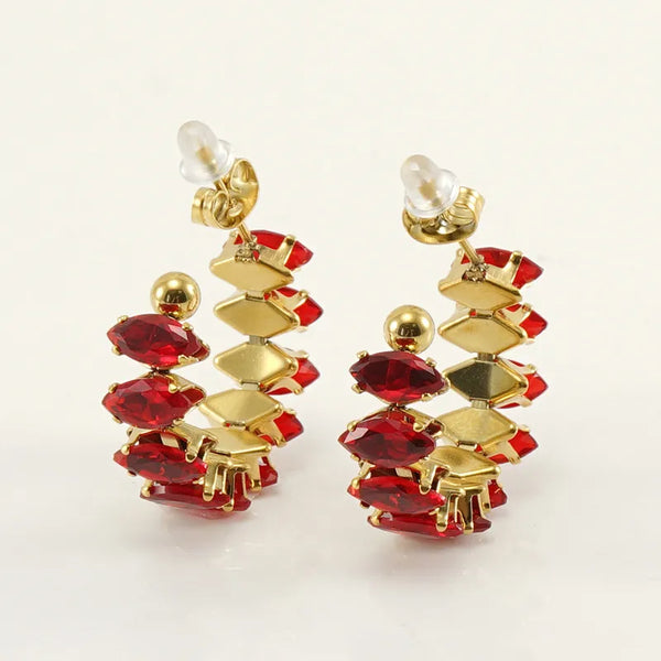 Zircon Stud Earrings | Stainless Steel