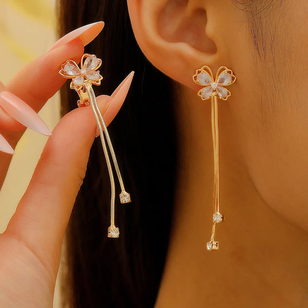 Tassel Butterfly Drop Earrings | Copper