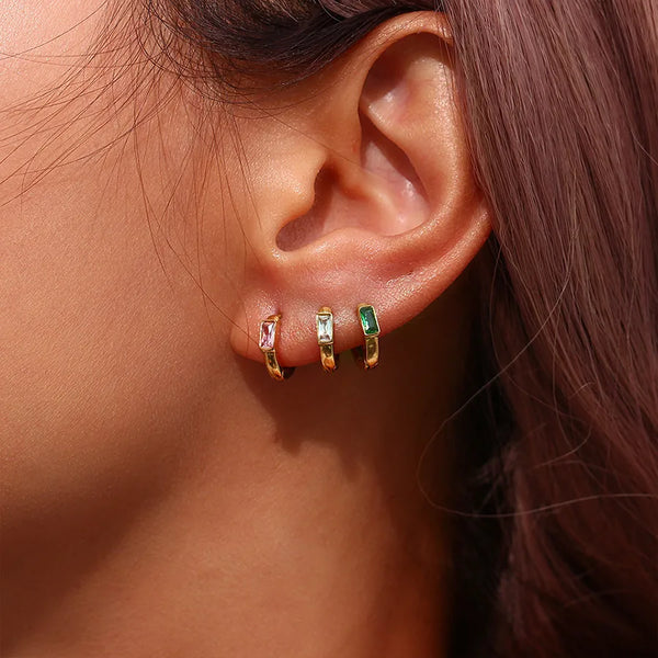 Zircon Earrings | Stainless Steel