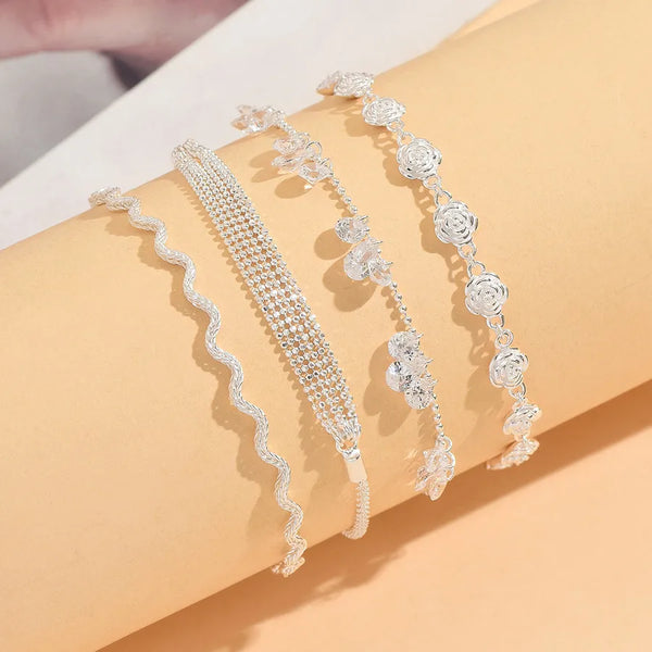 Twisted Floral Bracelet | 925 Sterling Silver