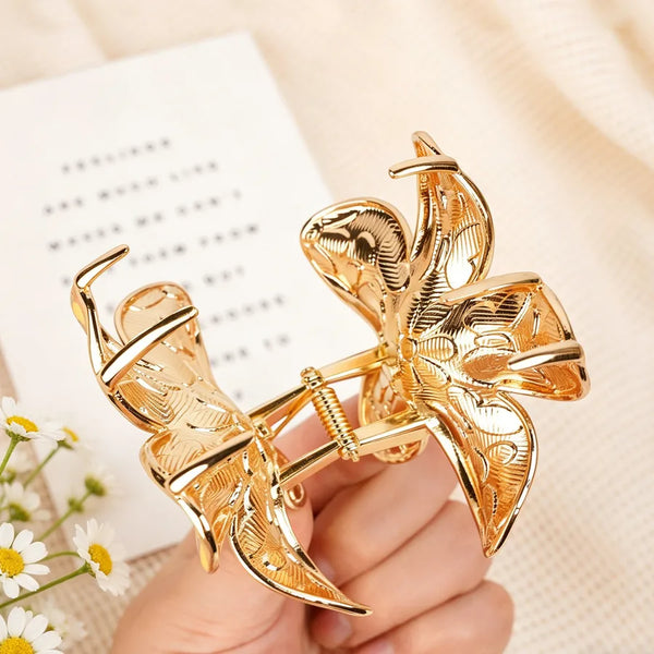 Pink Floral Hair Claw | Zinc Alloy