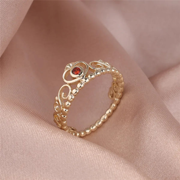 Heart Crown Ring | Copper