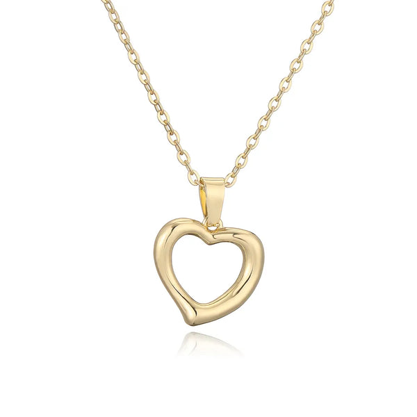 Hollow Heart Pendant Necklace | Copper