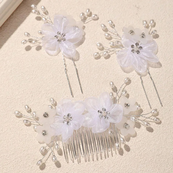 Floral Hair Comb Headband | Alloy
