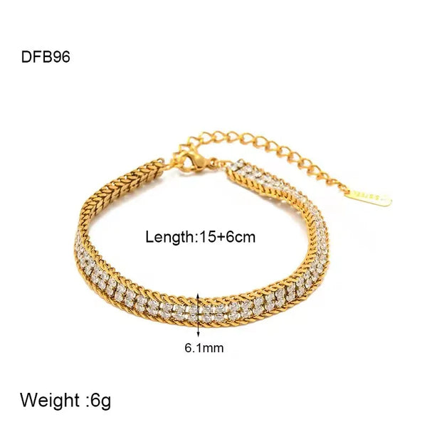 Zircon Bracelet | Stainless Steel