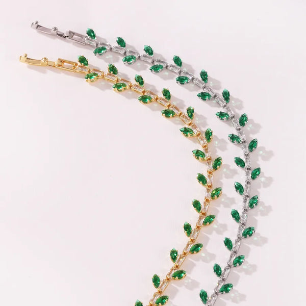 White Leaf Bracelet | Copper