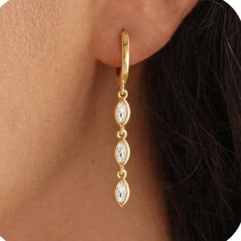Tassel Floral Drop Earrings | Stainless Steel