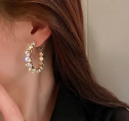 Rhinestone Earrings | Copper