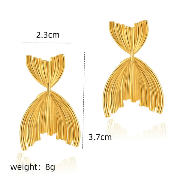 Hawaiian Gold-Plated Drop Earrings | Stainless Steel