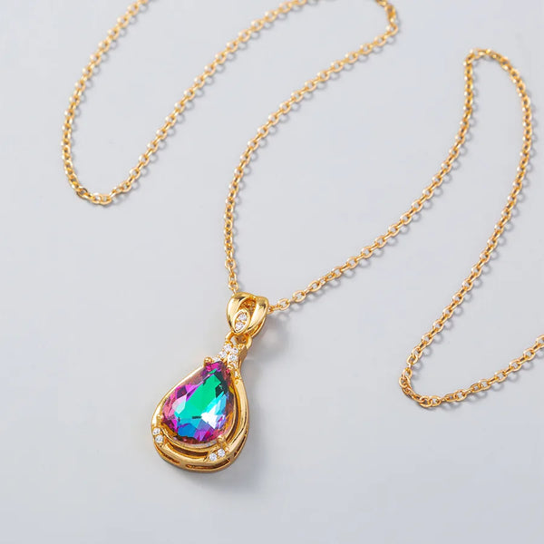 Green Zircon Pendant Necklace | Copper