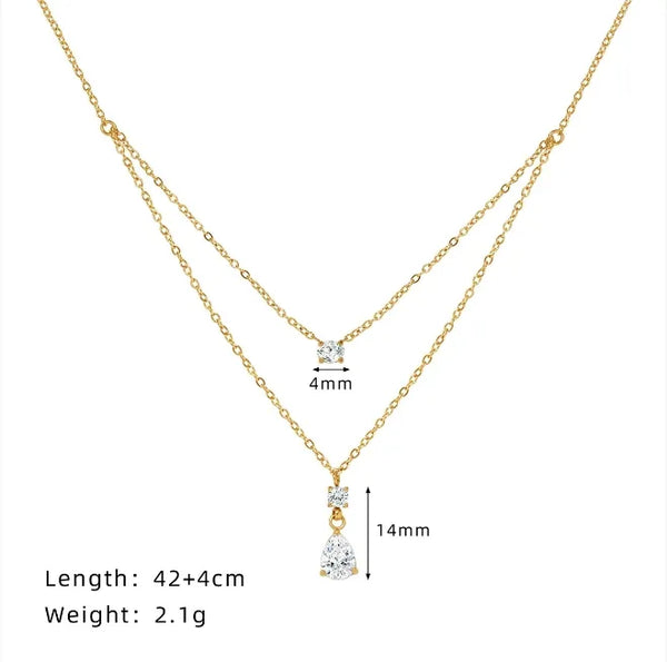 Color Zircon Necklace | Stainless Steel