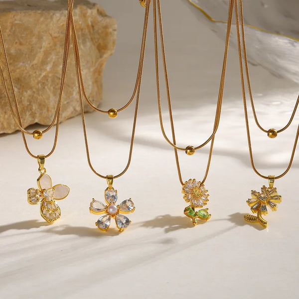 Floral Necklace | Stainless Steel
